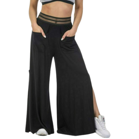 Bodymove Γυναικεία Ψηλόμεση Υφασμάτινη Παντελόνα με Λάστιχο σε Μαύρο Χρώμα